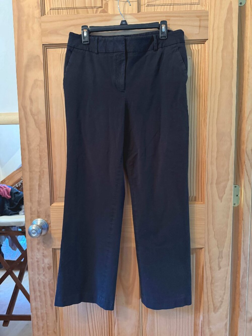 Talbots Classic Chinos Black Straight Stretch Size 12